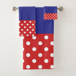 Conjunto De Toalhas Red and White Polka Dots