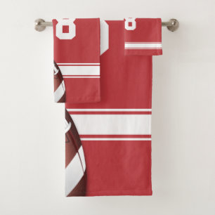 Conjunto De Toalhas Red and White Stripes Jersey