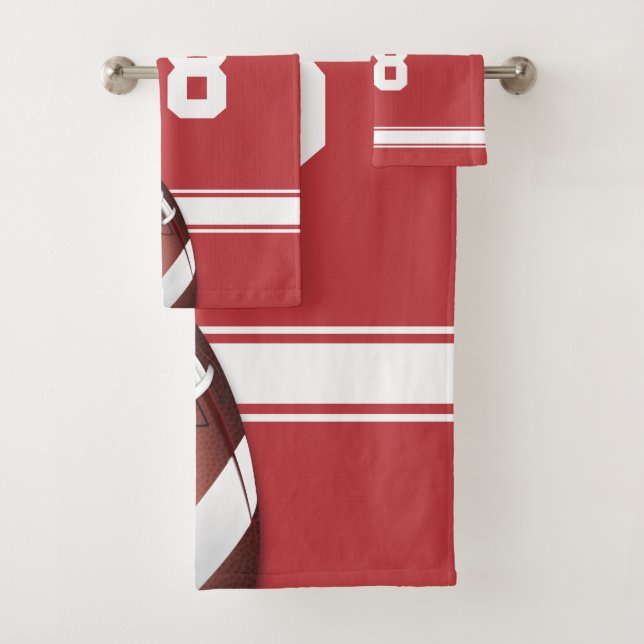 Conjunto De Toalhas Red and White Stripes Jersey (Insitu)