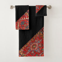 Conjunto De Toalhas Red Antique Oriental Persa