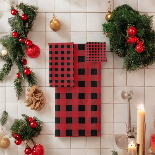 Conjunto De Toalhas Red Buffalo Xadrez Bath Towel (Criador carregado)
