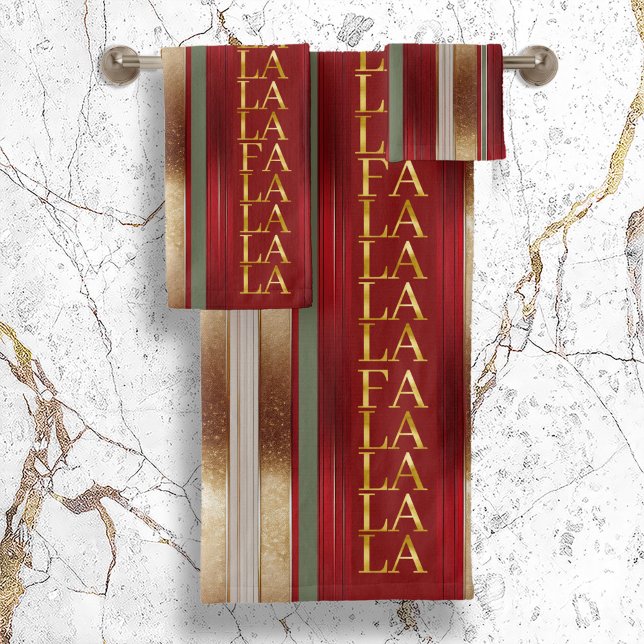 Conjunto De Toalhas Red Christmas Fa La Pattern#27 ID1009 (Criador carregado)