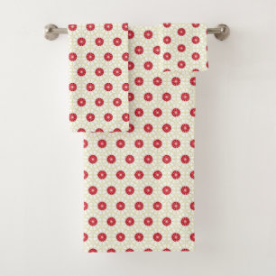 Conjunto De Toalhas Red Floral