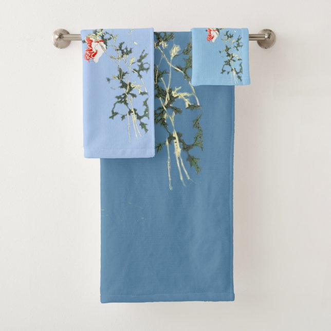 Conjunto De Toalhas Red flower towel set by megyarsh (Insitu)