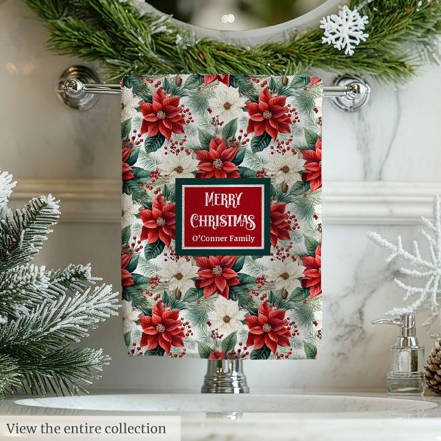 Conjunto De Toalhas Red Green Christmas Towels Chic Wreath Style (Red Green Christmas Towels Chic Wreath Style)