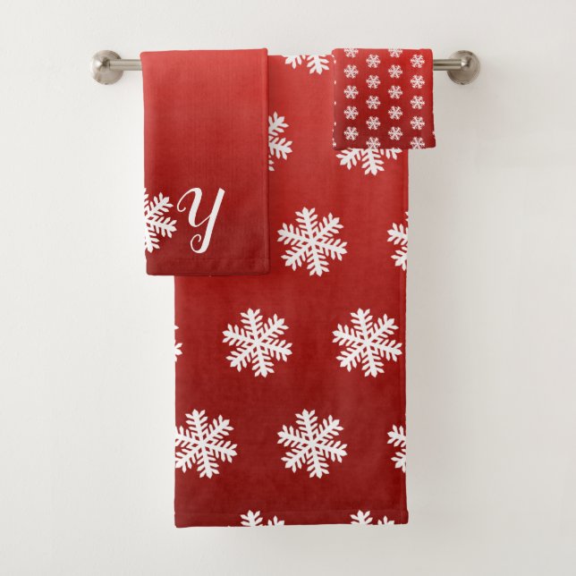 Conjunto De Toalhas Red Joy Snowflake (Insitu)