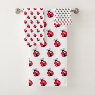 Conjunto De Toalhas Red Ladybug Pattern Towel
