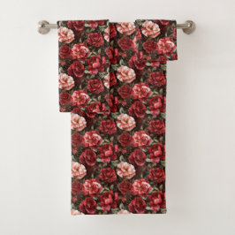 Conjunto De Toalhas Red Pink Rose Flowers  