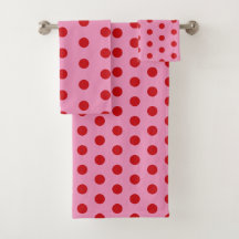 Red Polka Dots on Pink