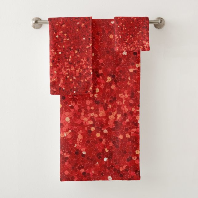 Conjunto De Toalhas Red sparkling glitter pattern (Insitu)