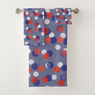 Conjunto De Toalhas red, white and blue polka dots