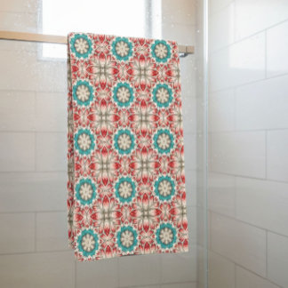 Conjunto De Toalhas Red White And Teal  Bath Towel Set