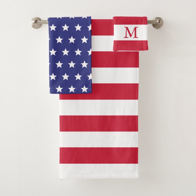 Conjunto De Toalhas Red White e Blue Patriotic American Flag (Insitu)