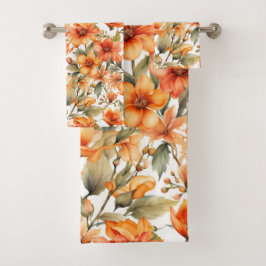 Conjunto De Toalhas Red Wilers Watercolor Art