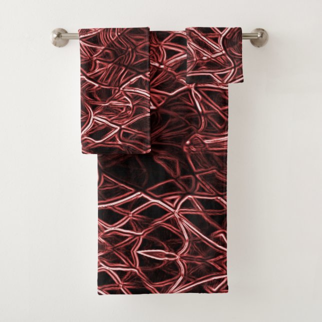 Conjunto De Toalhas Rede vermelha entrelaçada de fio rústico e enredad (Insitu)