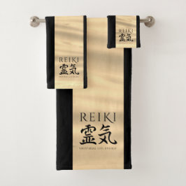 Conjunto De Toalhas Reiki 霊 気 Energia Caligráfica Japonesa