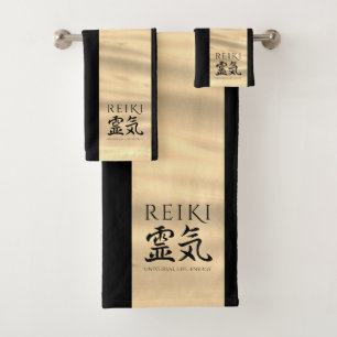 Conjunto De Toalhas Reiki 霊 気 Energia Caligráfica Japonesa