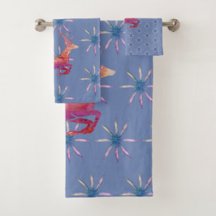 Conjunto De Toalhas Reindeer e Snowflakes