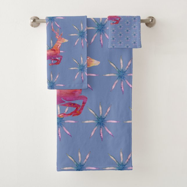 Conjunto De Toalhas Reindeer e Snowflakes (Insitu)