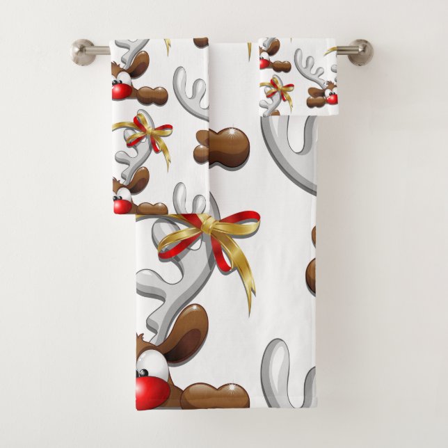 Conjunto De Toalhas Reindeer Enzergou Caráter de Natal Engraçado (Insitu)
