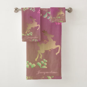 Conjunto De Toalhas Reindeer Snowflake Monograma Roxo