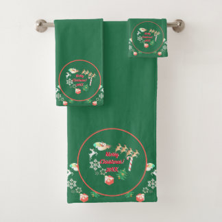 Conjunto De Toalhas Reindeer Towel dos Papais noeis de Natal