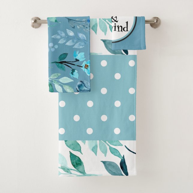 Conjunto De Toalhas Relaxe e Desenhe O Designer Teal Padrão (Insitu)