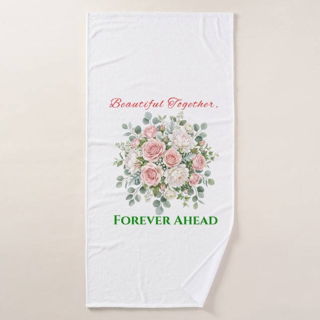 Conjunto De Toalhas Relógio de Noiva com Flores Elegantes (Toalha de Banho)