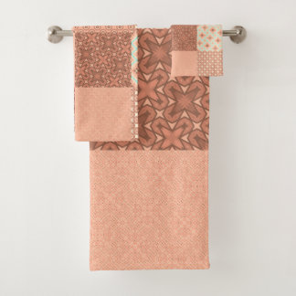 Conjunto De Toalhas Remendo Rosa Retro
