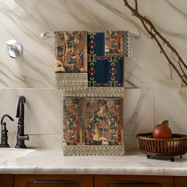 Conjunto De Toalhas Renascença Grego Lace Black Beige Bath Towel (Criador carregado)