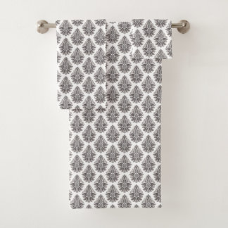 Conjunto De Toalhas Repeating black floral pattern towel