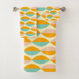 Conjunto De Toalhas Repeating geometric pattern in beige background