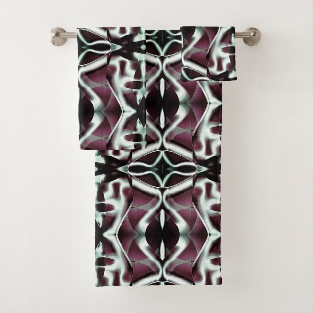 Conjunto De Toalhas Repetição das curvas opacas vermelha e gradiente (Insitu)