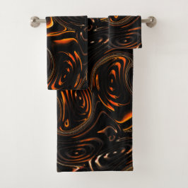 Conjunto De Toalhas Repetição de círculos torcidos de vermelho escuro