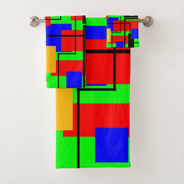 Conjunto De Toalhas Retângulos e linhas Bauhaus (Insitu)