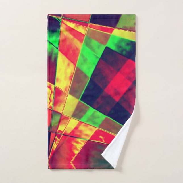 Conjunto De Toalhas Retângulos e quadrados coloridos, inclinados. (Toalha de mão)