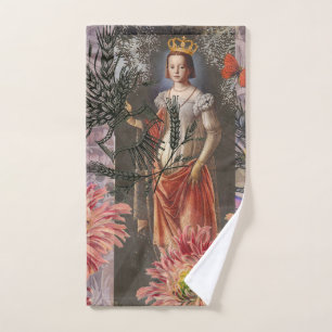 Conjunto De Toalhas Retrato de Mulher de Virgem Antigo Colorido Rico