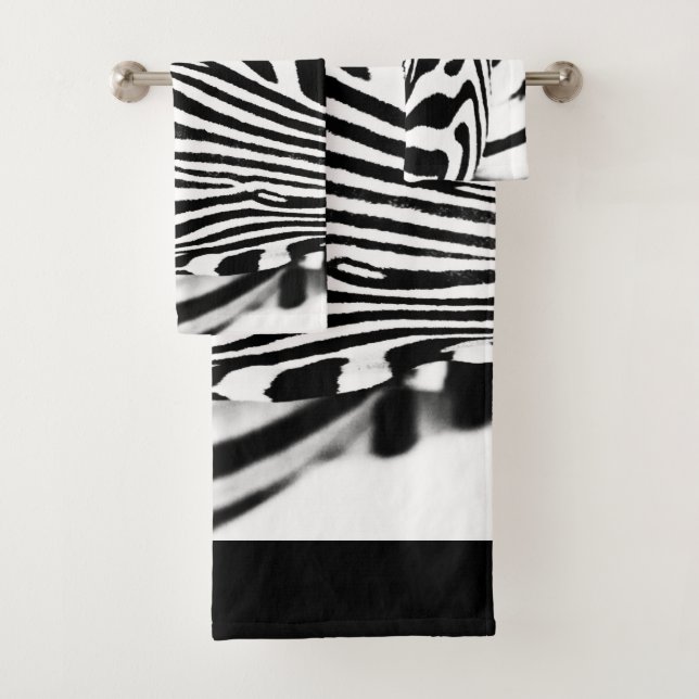 Conjunto De Toalhas Retrato zebra preto e branco (Insitu)