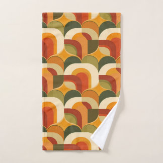 Conjunto De Toalhas Retro 1970s Vibe Corações Geométricas