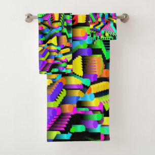 CONJUNTO DE TOALHAS RETRO 90S ACENTO DE PADRÃO