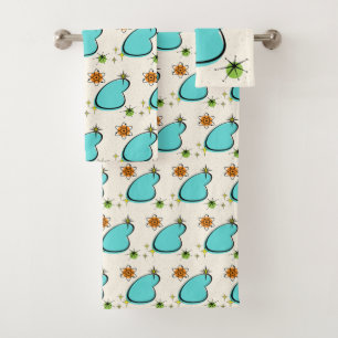 Conjunto De Toalhas Retro Atomic Boomerang e Starbursts Towel