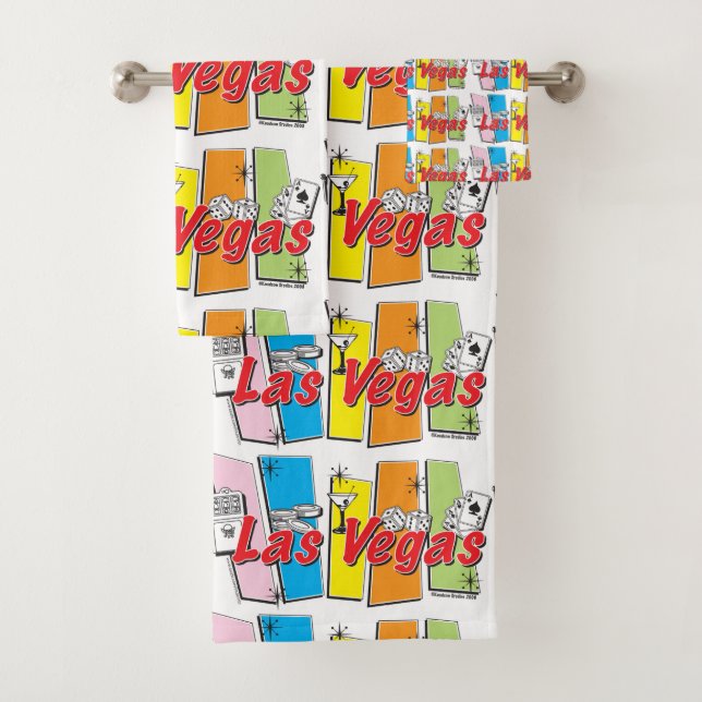 Conjunto De Toalhas Retro de Las Vegas (Insitu)