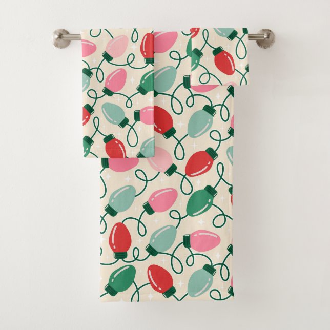 Conjunto De Toalhas Retro Glow Lights (Insitu)