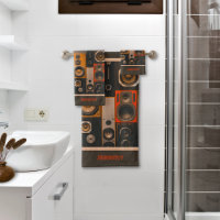Retro Stereo Speakers Bath Towel Set