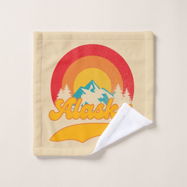 Conjunto De Toalhas Retro Sunset Alaska Juneau Moose 0Montanhas Selvag (Pano de lavar)