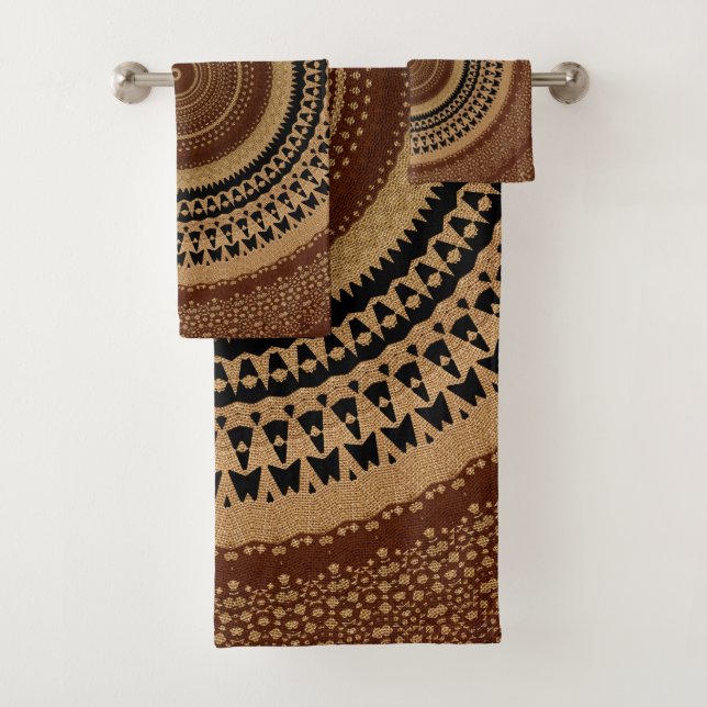 Conjunto De Toalhas Rich Brown Mandala (Insitu)