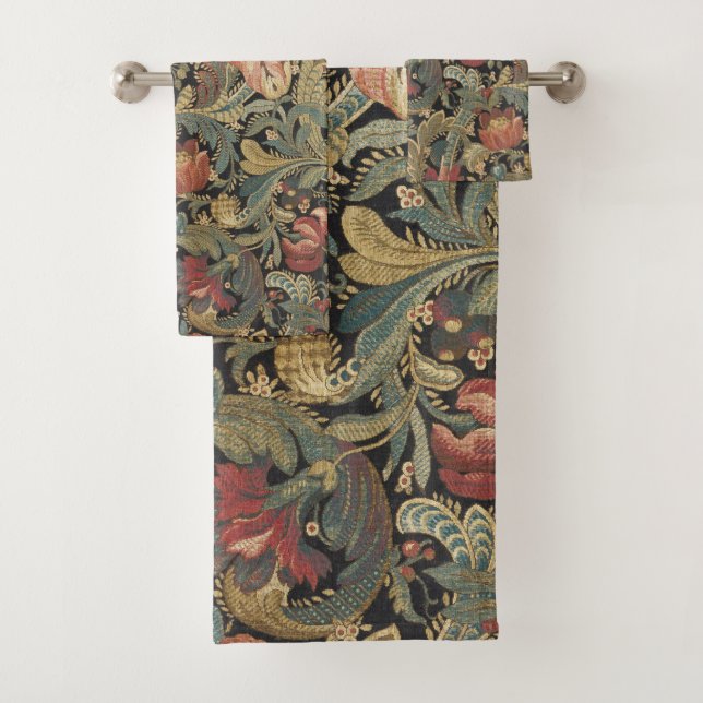 Conjunto De Toalhas Rich Floral Tapeçaria Brocade Antique Clássica (Insitu)