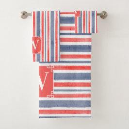 Conjunto De Toalhas Riqueza Azul-Branco, Estilo EUA