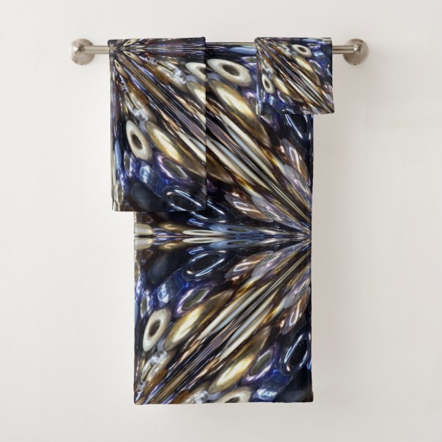 Conjunto De Toalhas Riqueza de Padrão Abstrato de Miçangas (Insitu)