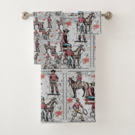 Conjunto De Toalhas Rodeo Rodeo Cowboys Roping Ocidental
